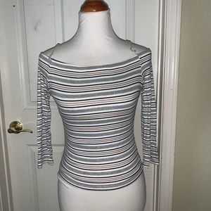 Off-the-shoulder striped top